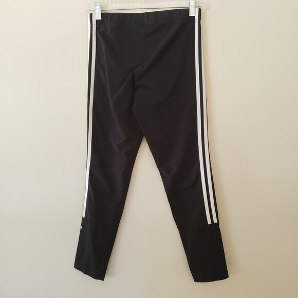 Adidas Logo 3 Stripe Leggings Black & White Size Medium - Picture 2 of 6